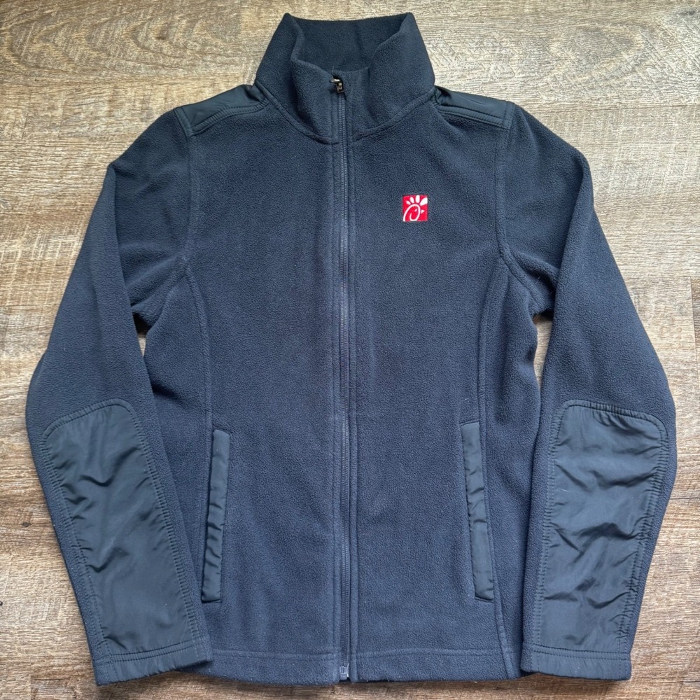 Oobe Chick-fil-A Team Style Fleece Jacket Size Small Regular Blue ‎ Full Zip